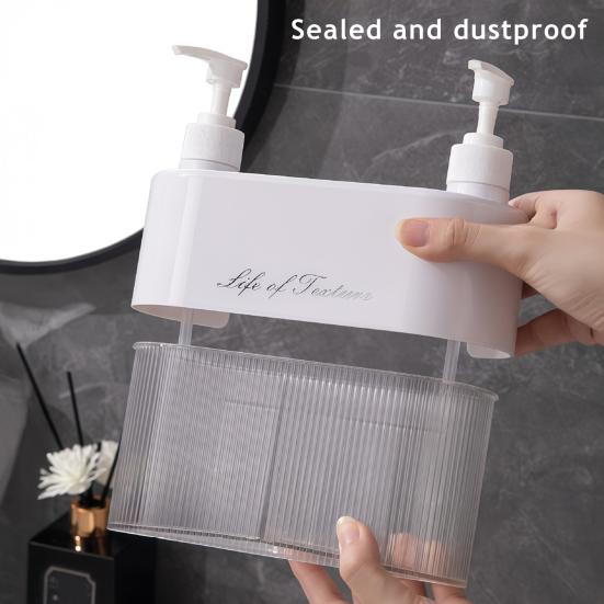 Double Head Liquid Soap Dispenser with Detachable Dish Shampoo Body Hand Wash Shower Gel Container