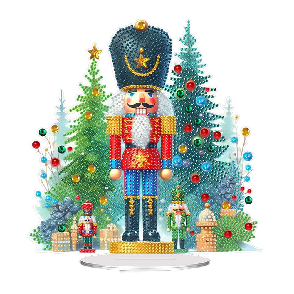 Acrylic Special Shape Christmas Nutcracker Desktop Diamond Art Kits 5D DIY Diamond Art Tabletop Decorations Bedroom Table Decor