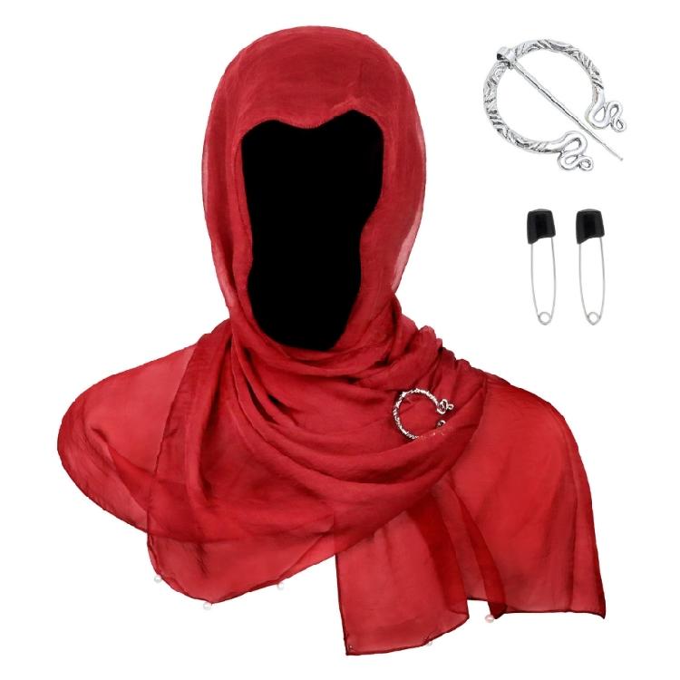 Multipurpose Vikingly Themed Hooded Scarf Shawl Medieval Renaissances Costume Accessory For Themed Event Cosplay