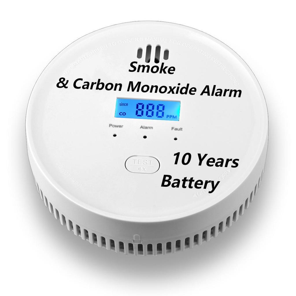 2-in-1 Smoke & Carbon Monoxide Detector with CE FCC ROHS Certification, Standalone Sound & Light Alarm