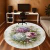1pc Floral Bouquet Round Chair mat Area Rug - Non-Slip, Floor Mat for Office, Bedroom, and Indoor Decor-1002308