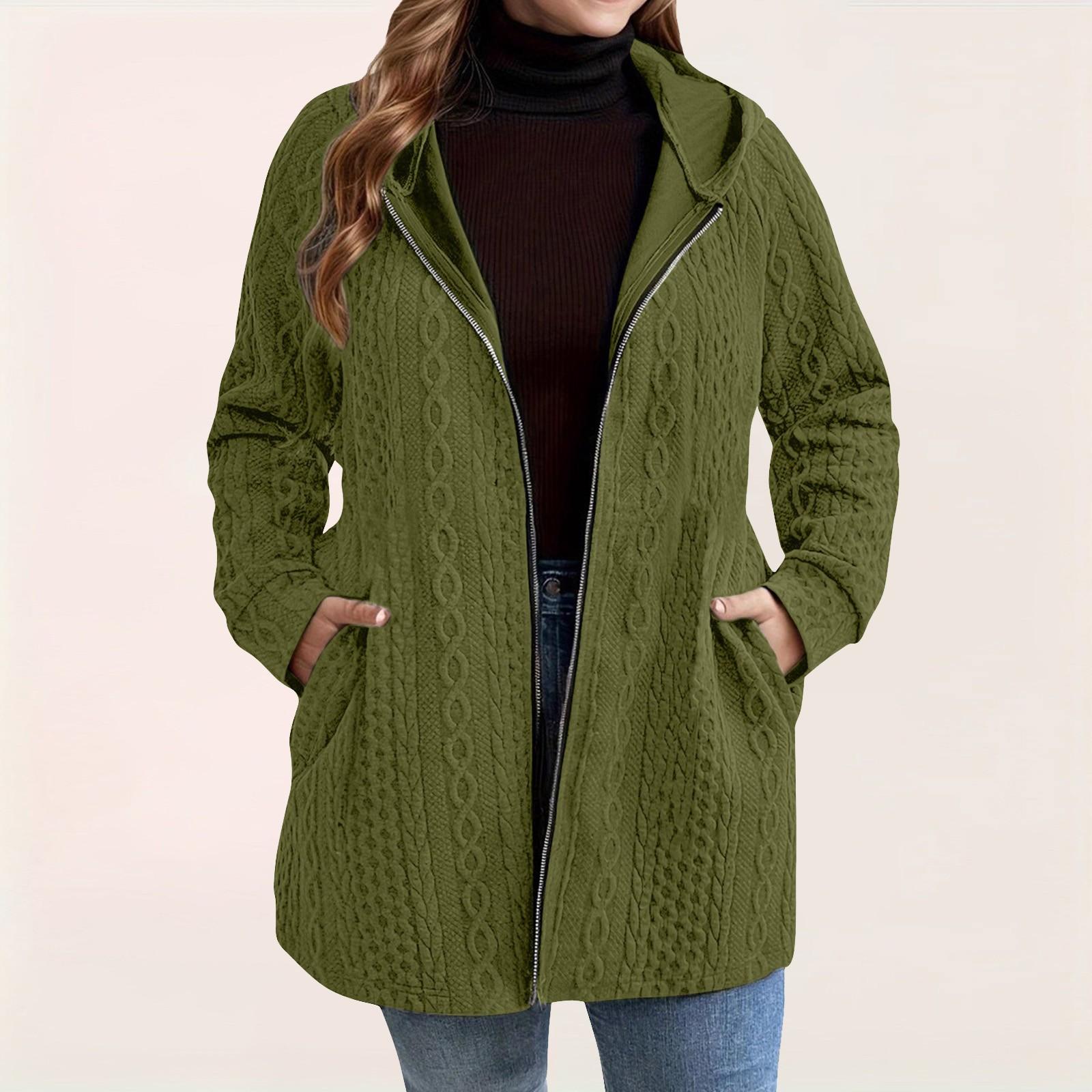 

Женская модная однотонная куртка большого размера с длинным рукавом и карманом на молнии с капюшоном свободного покроя XXL