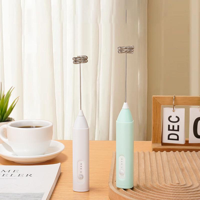 Mini USB Rechargeable Milk Frother 3 Speeds Electric Foam Maker Coffee Whisk Mixer Handle Blender Egg Beater Kitchen Appliance