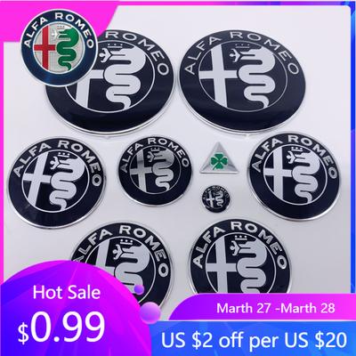 Pro Alfa Romeo 2026 Horká nálepka 1 sada 9 ks 74 mm 50 mm 56 mm Kapota Kufr 156 166 147 159 LOGO AUTA Krytka středového krytu kola Znak Brera pro