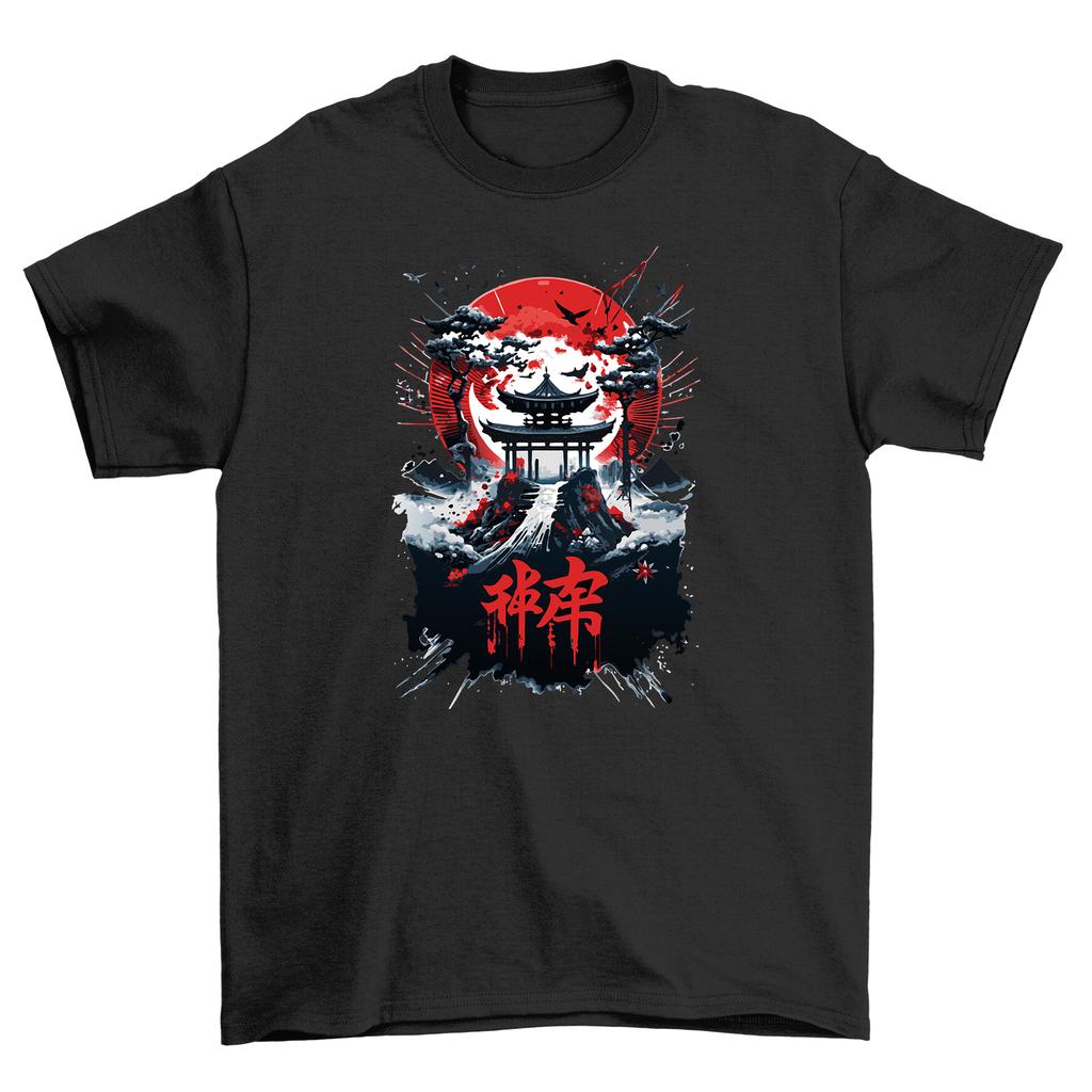 Samurai Rising Sun Anime T-Shirt Mens Womens Tees Top - Unleash Your Inner Warrior in Style! Funny Te