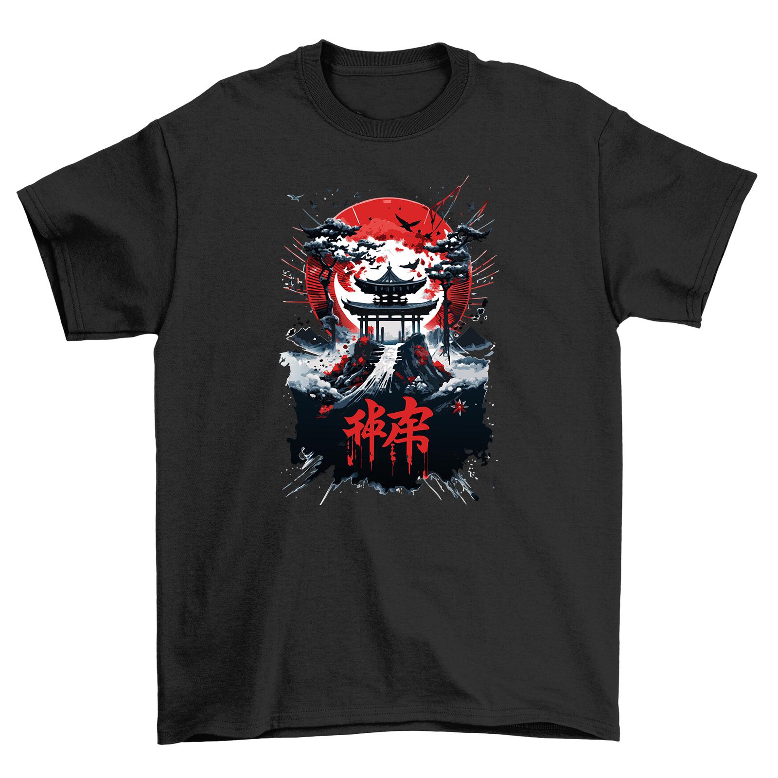 

Samurai Rising Sun Anime T-Shirt Mens Womens Tees Top - Unleash Your Inner Warrior in Style! Funny Te M