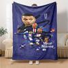 Mbappé Personalisierte Decke Geschenk Anpassbare Decke Weich & Gemütlich Vielseitig für Wohnzimmer Bett Büro Wohnzimmer Vier Jahreszeiten Universell