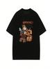 2025 Summer New Style American Humorous Bear Print Cotton T-Shirt Loose And Casual Short-Sleeved Unisex's And Wounisex's Tops