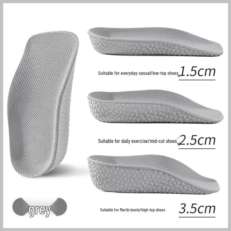 Unisex 7-Point Arch Support Invisible Height-Increasing Sweat-Wicking Insoles for Flat Feet