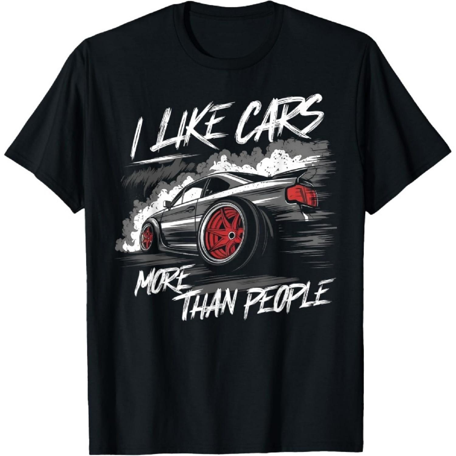 

I Like Cars More Than People Funny Car Enthusiast Cars Lover T-Shirt XXXXXL чорний