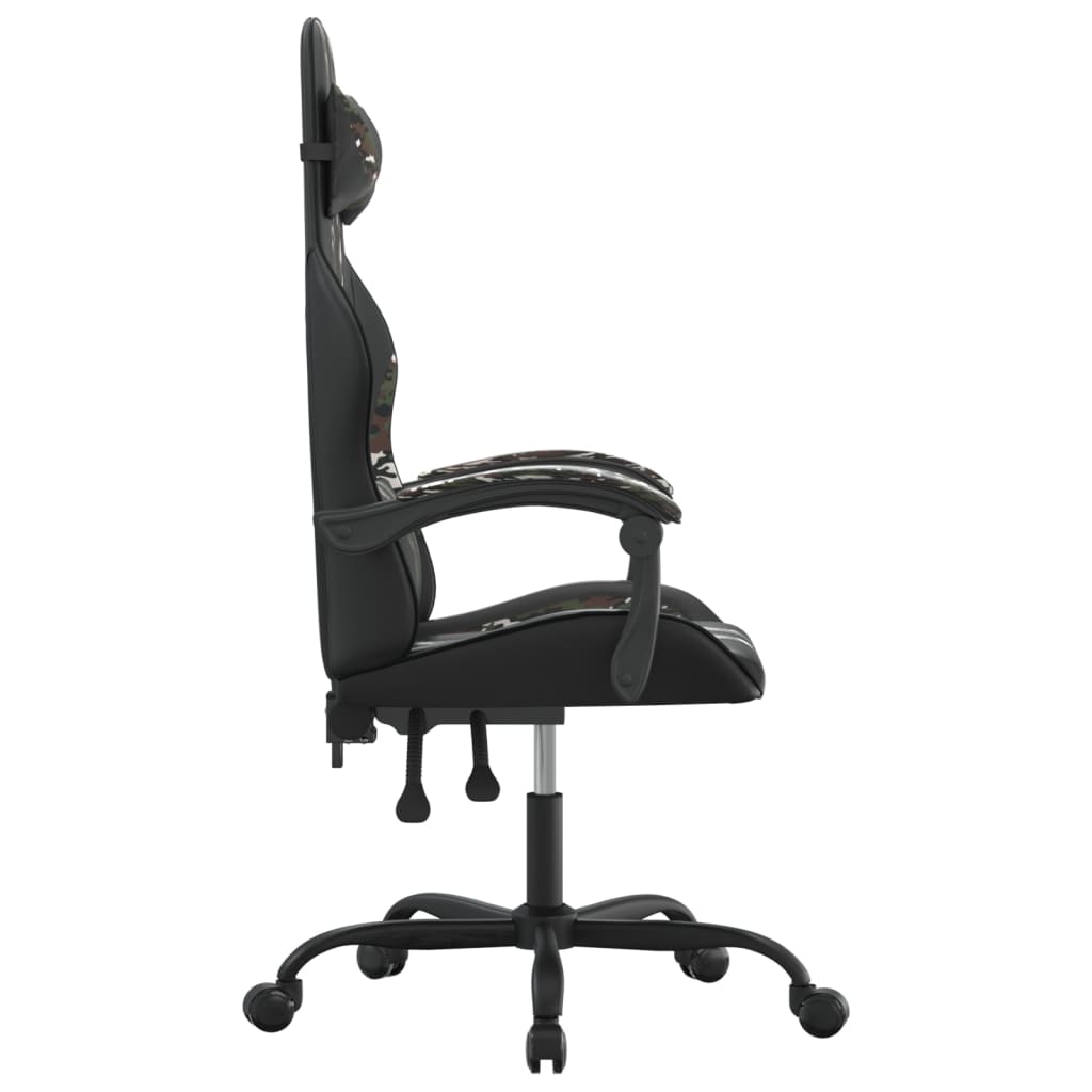 Gaming Chair In Black and Camouflage Artificial Leather