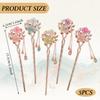 ZIBUYU® 5 Pcs Chinese Hair Stick - Vintage Metal Floral Rhinestone Hair Bun Accessories for Woman with Tassel for Women & Wedding/Festival Costume