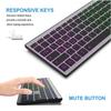 Rechargeable Bluetooth-compatible Keyboard 110Key Wide Compatibility Support 7 Color Backlit Quiet Typing