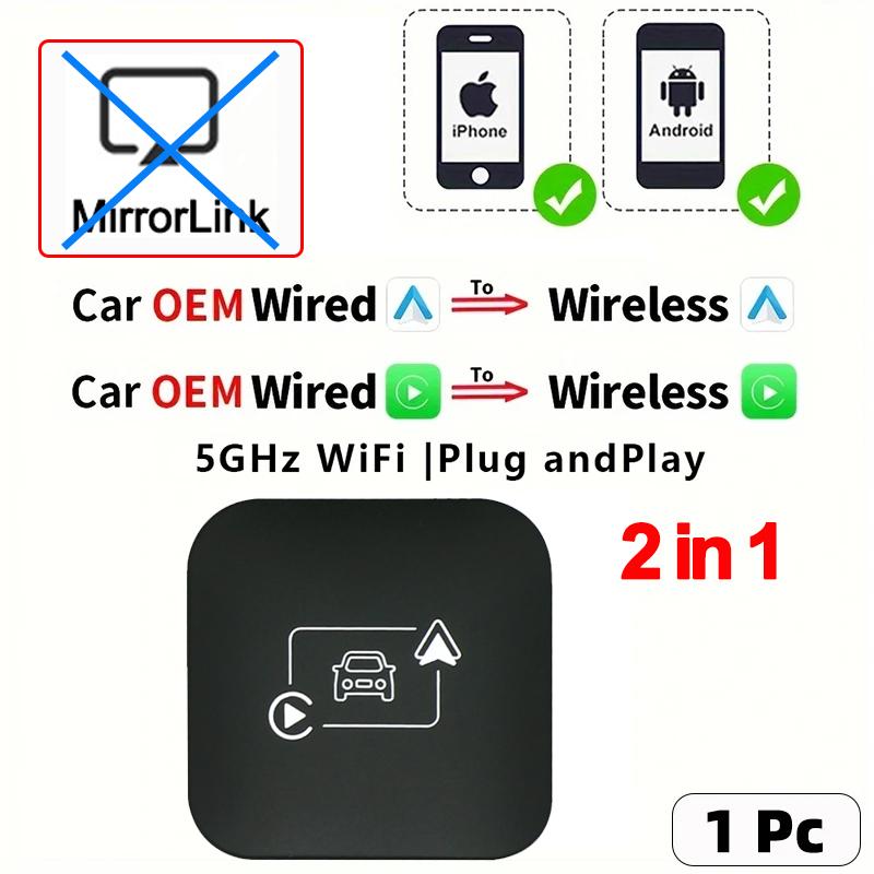 4 In 1 Carplay&Auto Wired To Wireless Android Auto Adapter Wired Android Auto Cars Smart Ai Box WiFi TF Card For Netflix Youtub