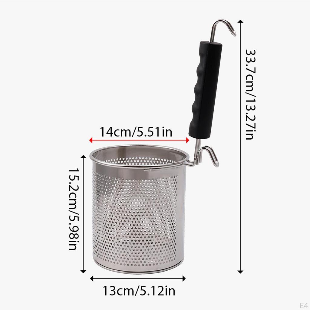 Food Strainer Basket In Stainless Steel for Rinsing Pasta And Dumplings