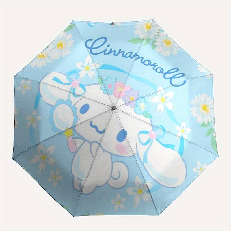 1pc Little Cuju Cinnamoroll Theme Pattern Umbrella, Fashionable, Personalized, High-Value Folding Umbrella, a Must-Have for Summer, 8-Rib Durable Iron
