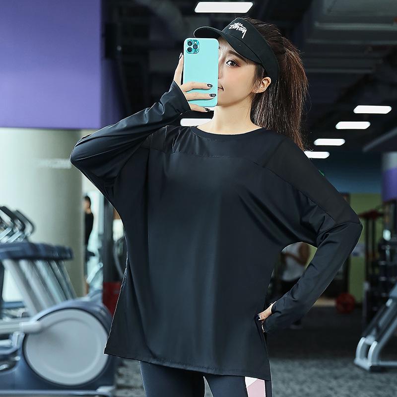 Plus Size Women's Quick Dry Long Sleeve Yoga Top - Autumn/Winter Loose Fit Fitness Shirt, Suitable for Running (200 Jin).