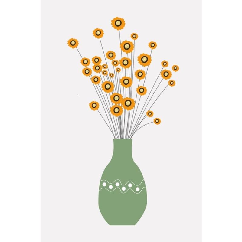 Plant Oil Painting Vase Still Life Wall Painting Abstract Art Canvas Painting Living Room Corridor Office Home Decoration Mural No Frame