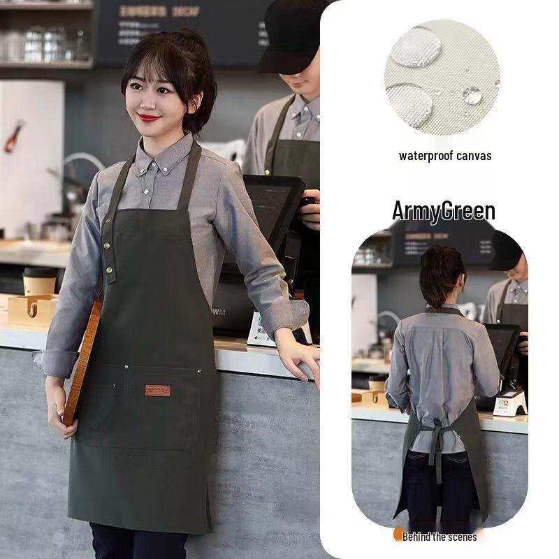 Tingle Waterproof Oil-Proof Canvas Apron