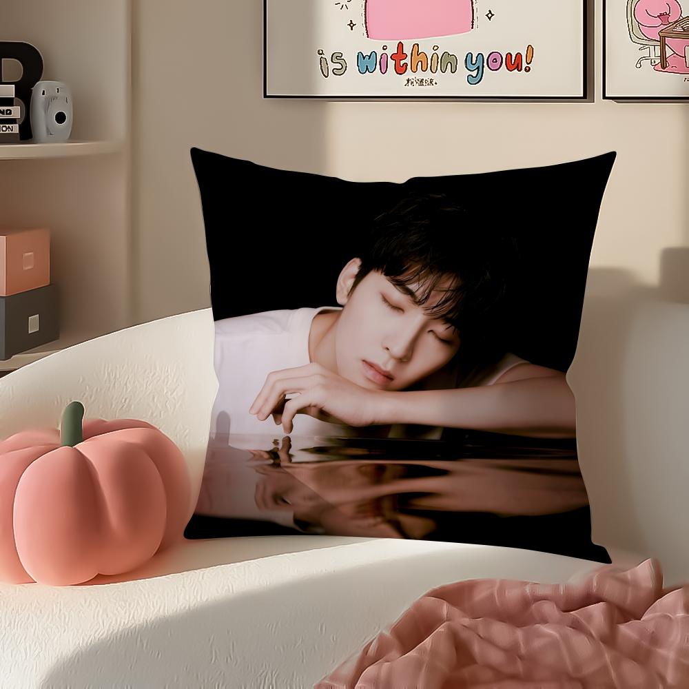 Kpop WWonwooS Cushion Cover Pillowcase Short Plush Invisible zipper Room Sofa Cushion Cover