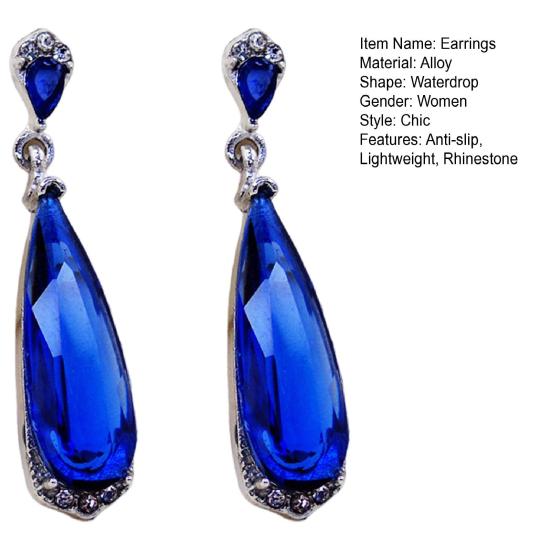 1 Paio Orecchini da Donna a Forma di Goccia d'Acqua Strass Lucenti Antiallergici Leggeri Decorazione Orecchio Gioielli Ballo di Fine Anno Cocktail Party Orecchini Pendenti