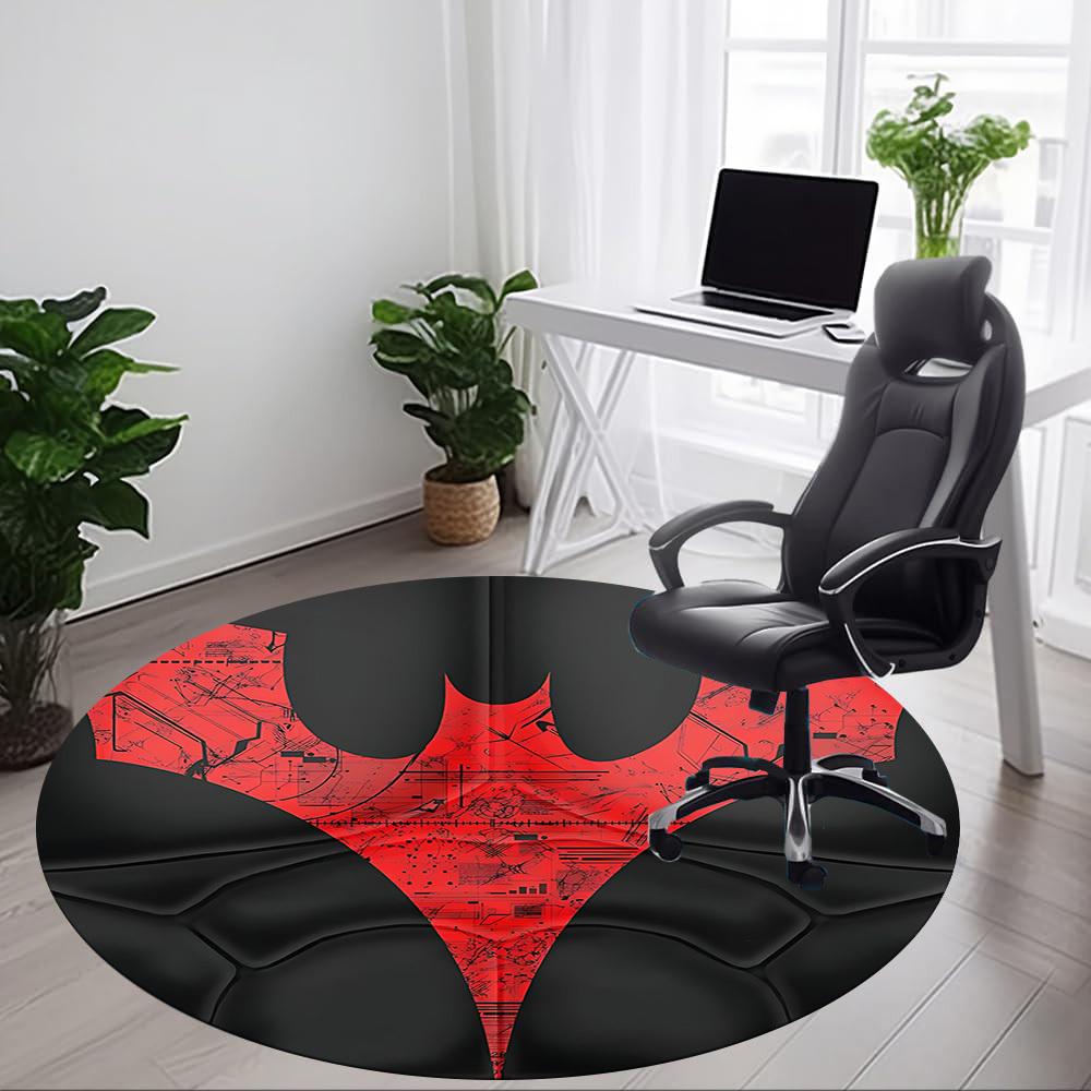 1 buc. Covor Rotund de Birou Batman, Sub Scaune de Birou, Dormitor, Sufragerie, Decor Acasă, Decor Cameră, Disponibil în Diverse Mărimi