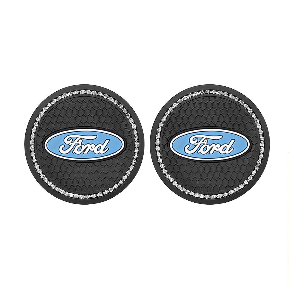 1/2pcs Diamond Silicone Car Water Coaster Pad Anti-Slip Cushion Drink Mat For Ford Ranger S-Max Focus ST Mondeo Transit Tourneo HJUM0