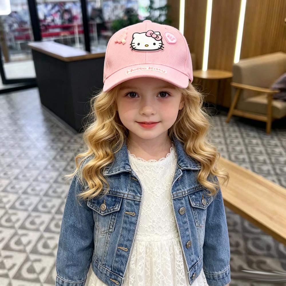Sweet Hello Kitty cartoon Baseball Hat For Women student kids Solid Color Girl Peaked Cap Outdoor Soft Cotton Sun Visors Hat