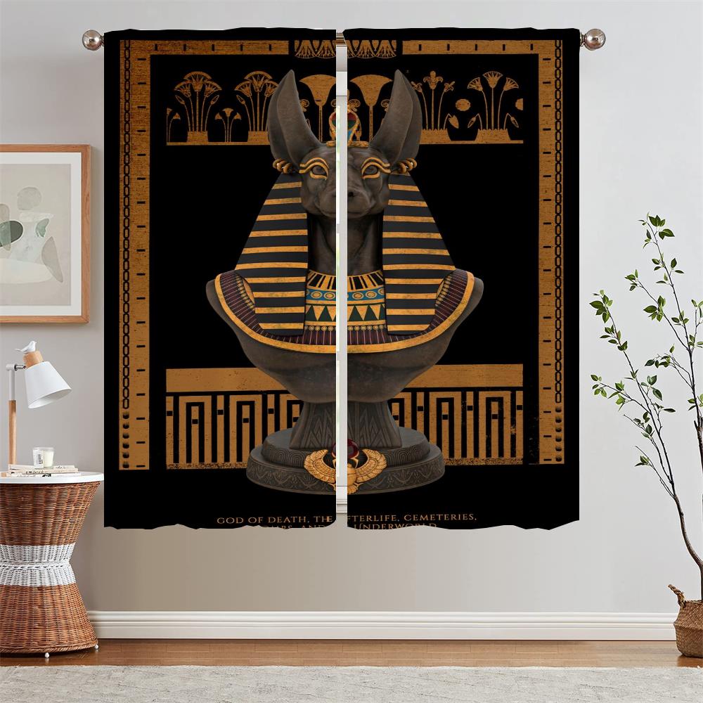 

Египетские каменные статуи Тюль для украшения гостиной Роскошные шторы для гостиной на распродаже Плотные шторы Плотные шторы W50xH70cmx2pcs-CL