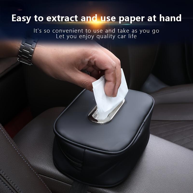 Fashionable PU Leather Car Sun Visor Tissue Box a Space-saving Organizer for Vehicle Car Tissue Holder Car Interior Accessories