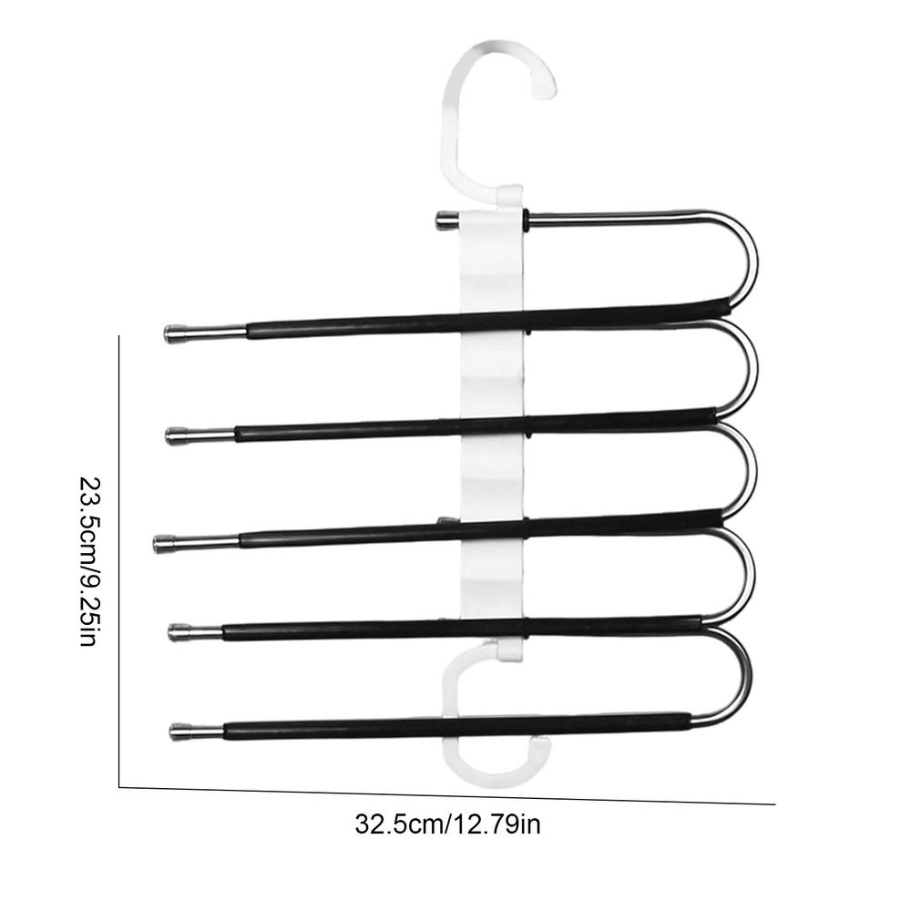 Foldable Pant Hangers Stainless Steel Pant Hangers Folding With Multi Tiers Anti-Slip Clothing Rack Multifunctional Closet