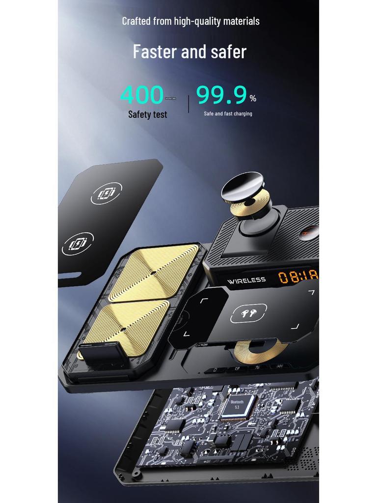 Cross-Border Multifunctional 6-in-1 Wireless Charging Station for Phones, Earphones, and Watches
