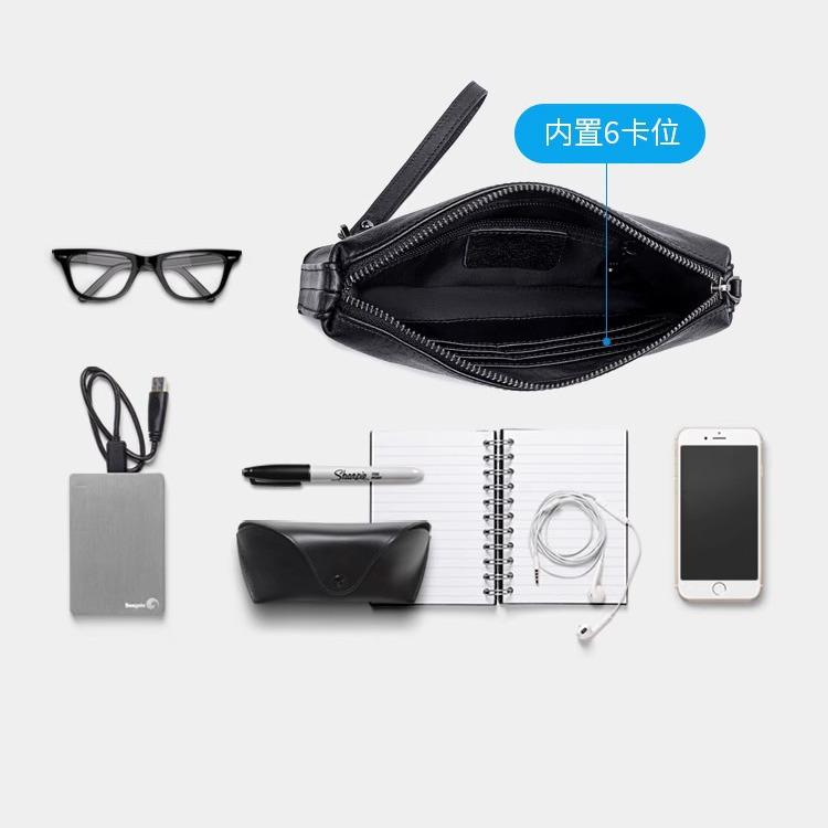 Leather Long Wallet Men's Driver's License Integrated Card Bag Genuine Men's Clutch Bag