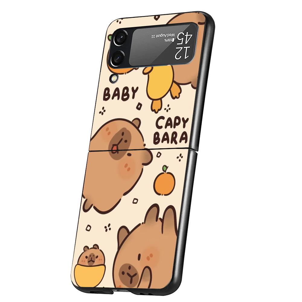 Funny Capybara Cartoon Animal Phone Case For Samsung Galaxy Z Flip 7 6 5 4 3 5G Cover ZFlip7 ZFlip6 ZFlip4 ZFlip5 ZFlip3 Coque F