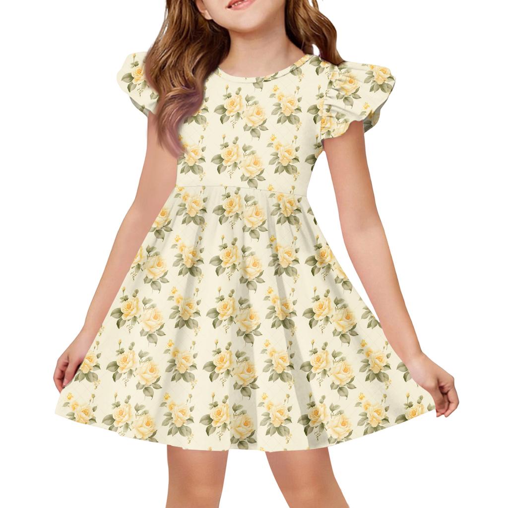Girls' Summer Princess Dress , A,Line T,Shirt Dress Easter Day
