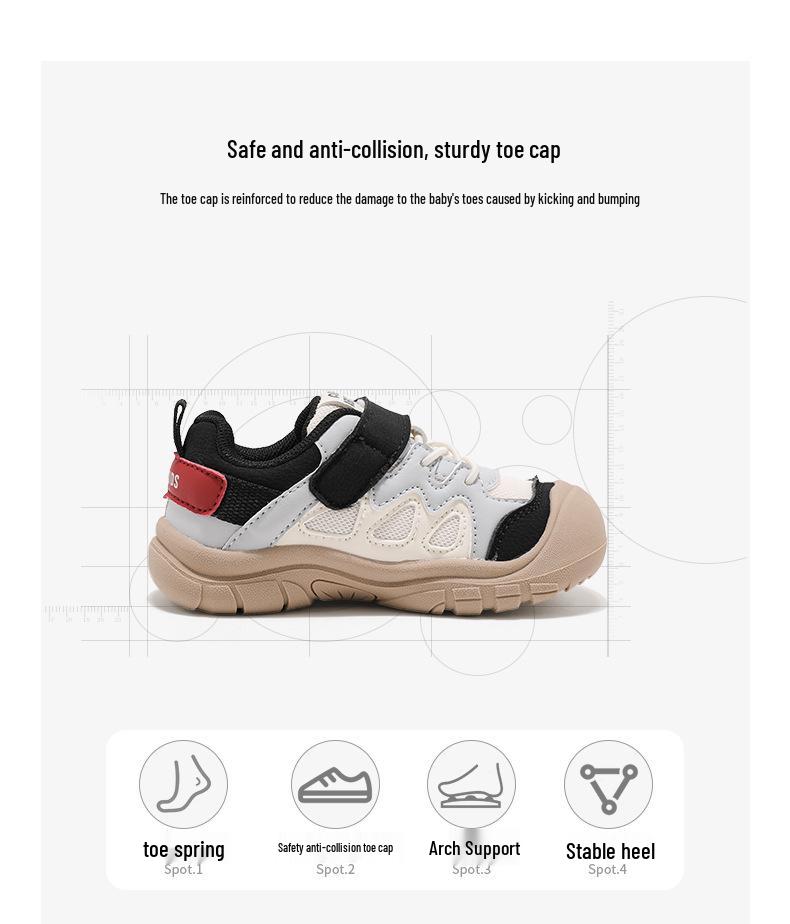 ABCKIDS Girls' Velcro Sneakers - 2025 Autumn Breathable Casual Running Shoes