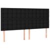 Box Spring Bed with Mattress & LED Black 180 x 200 cm Fabric