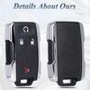 Key Fob Shell Case Replacement Fits For Chevy Silverado Colorado GMC Sierra Canyon 2014- Keyless Entry Remote Control 4 Button Pad Outer Cover With