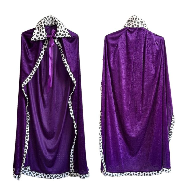 Themed King Queen Cape Costume Halloween Party Cloak Lightweight Polyester Design Theater Performances Hat