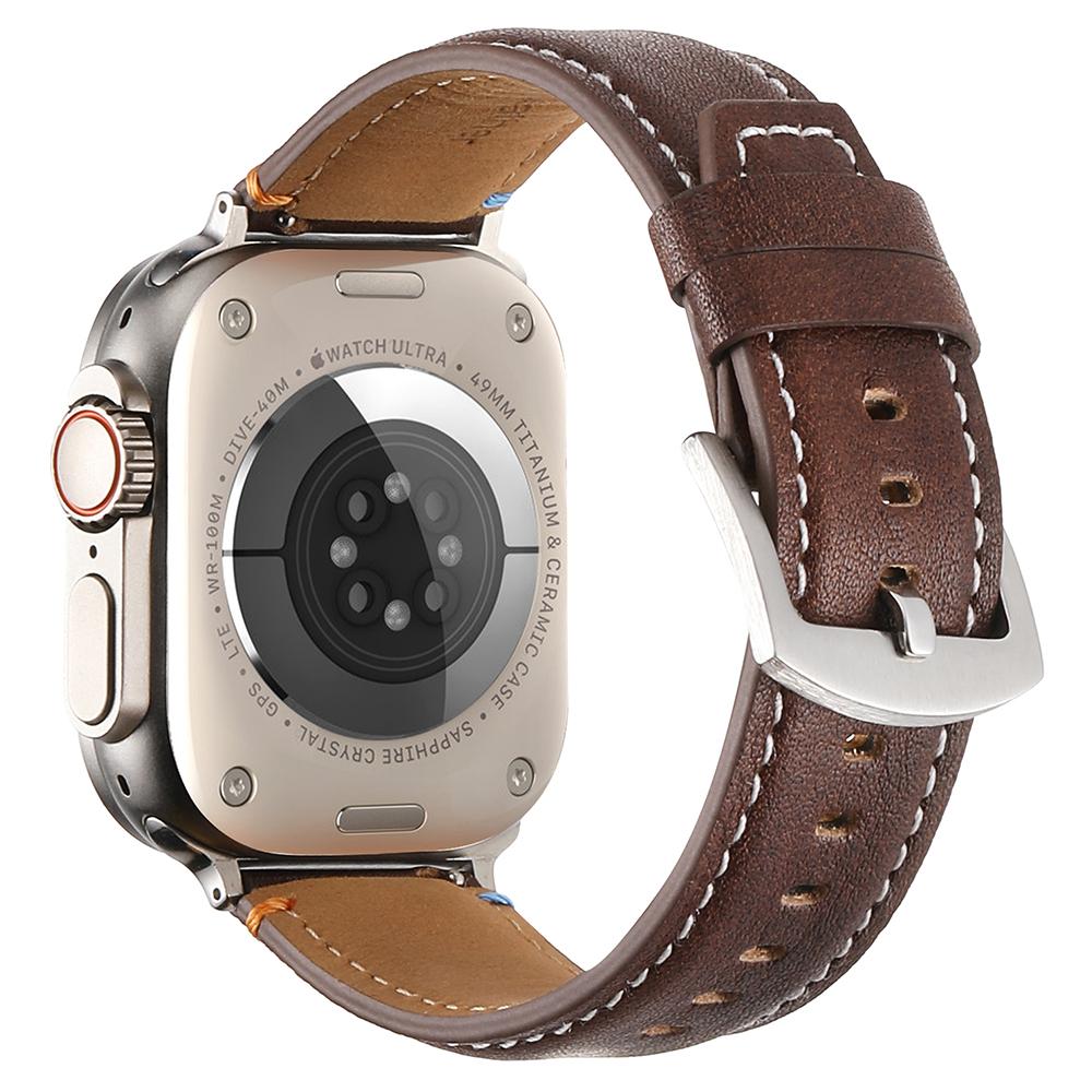KALEBOL Genuine Cow Leather Watch Strap for Apple Watch Ultra 3 2 1 49mm/Series 11 10 46mm/9 8 7 45mm/SE3 SE2 SE 6 5 4 44mm/3 2 1 42mm