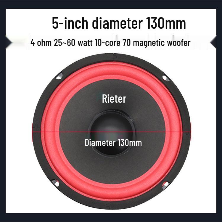 High-Power Car Subwoofer Tube - 5/6/8/10 Inch Round DIY Audio Bass Speaker