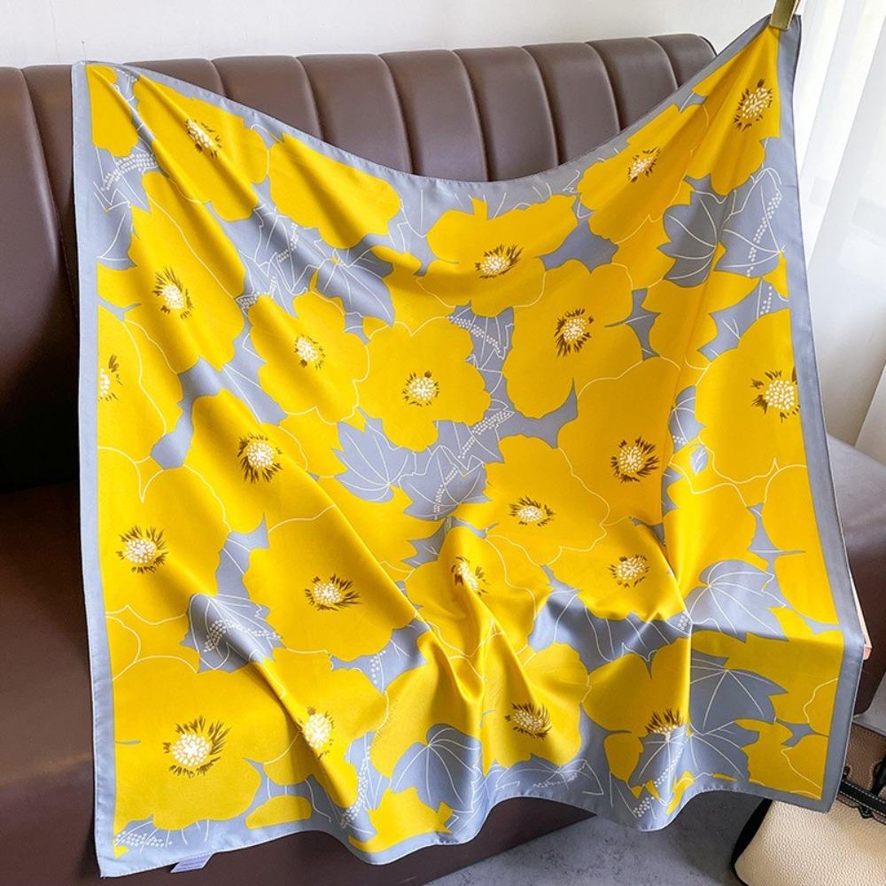 Printed Silk Scarf 90*90cm Shawls Fashion Neckerchief  for Women