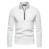 Men's Sweater Placket Zipper Design Solid Color Turtleneck Bottoming Shirt Jacket Men