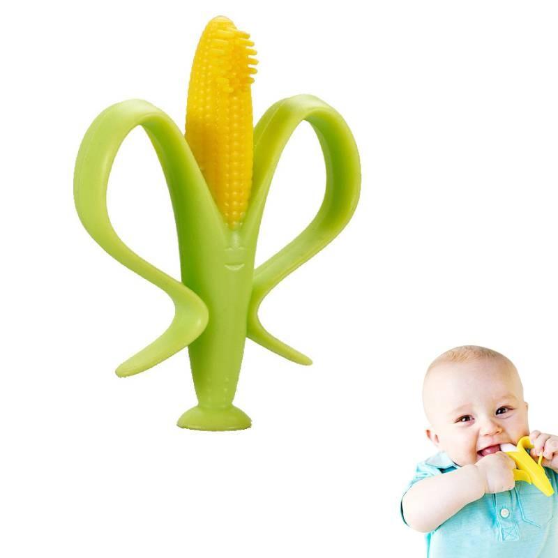 Unique Baby Silicone Teether Set With Colorful Corn And Banana Designs For Infants