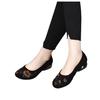 Non-slip medium single shoes spring ethnic style flat bottom shallow mouth embroidered Doudou shoes