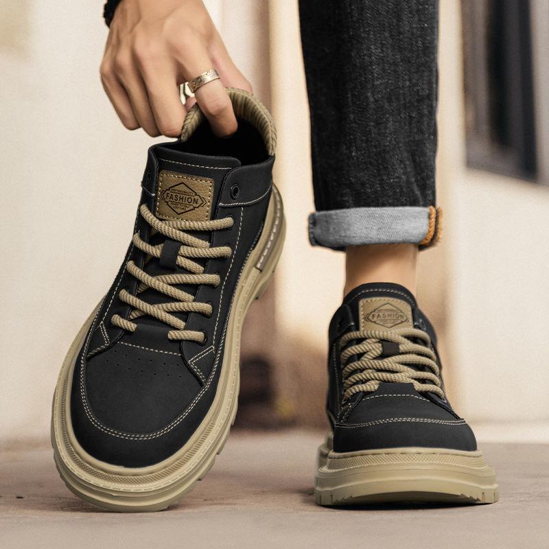 Martin boots men's shoes spring retro casual leather shoes men's leather waterproof non-slip help tooling short boots