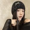 Korean Version Sequined Cold Hat Women'S Autumn And Winter Fashion Ear Protection Knitted Hat Showing Face Small Headgear Confinement