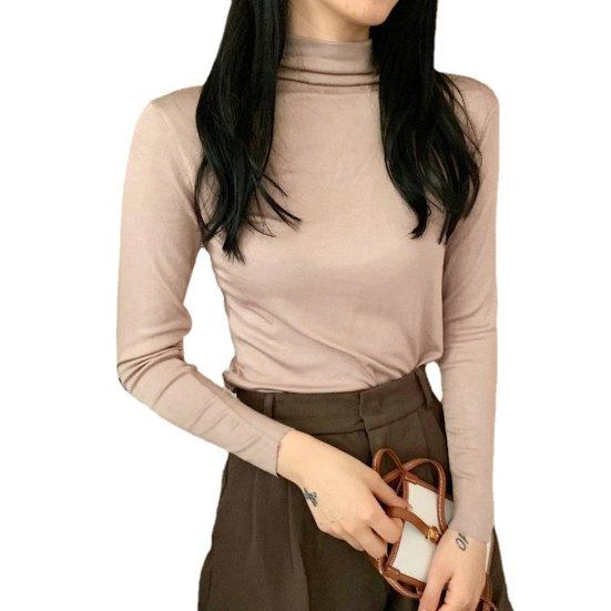 Top Intimo da Donna Accogliente Alta Elasticità Tessuto Morbido Top Intimo da Donna Blusa con Fondo T-Shirt Basic Top Intimo da Donna