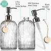 1pcs 400ml Glass Soap Dispenser Refillable Hand Soap Dispenser Premium Bathroom Soap Dispenser for Bathroom Kitchen Decor