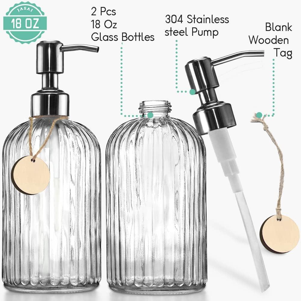1pcs 400ml Glass Soap Dispenser Refillable Hand Soap Dispenser Premium Bathroom Soap Dispenser for Bathroom Kitchen Decor